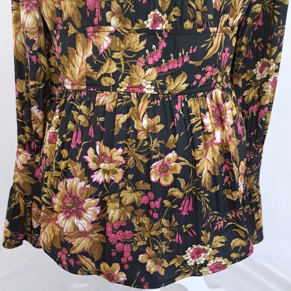 Anthropologie Silky Deep V-Neck Floral Print Tunic Top - Picture 13 of 16
